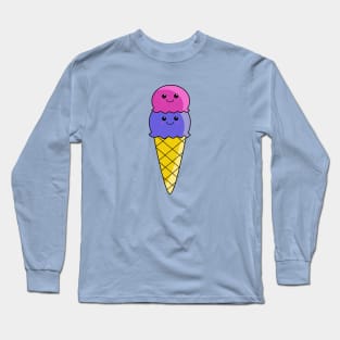 Cute Kawaii 2 scoop Ice Cream Long Sleeve T-Shirt